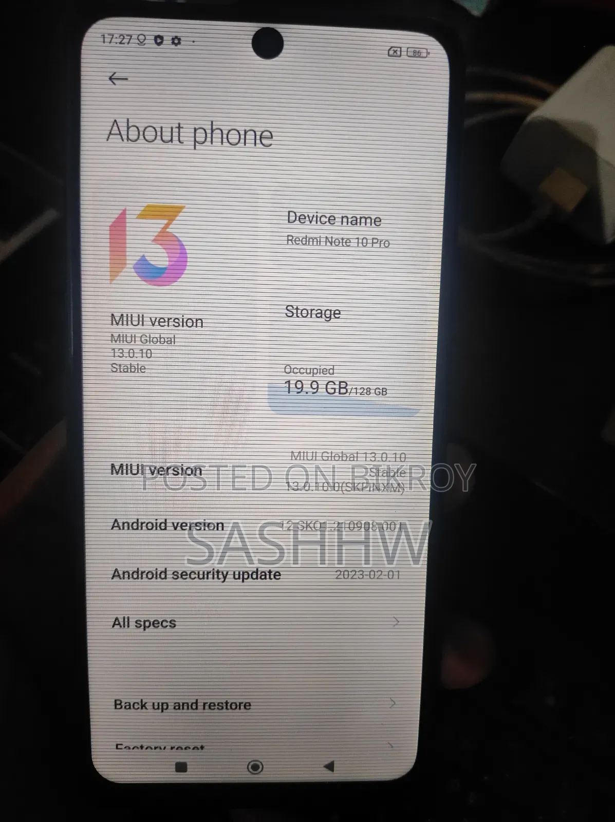 শাওমি রেডমি নোট ১০ প্রো ১২৮ জিবি নীল