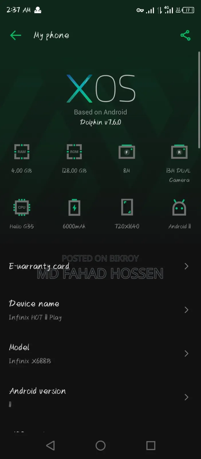 Infinix Hot 11 Play 128 GB