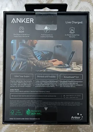Anker Prime 100W GaN Charger + 100W Cable Combo (US Import, Sealed)