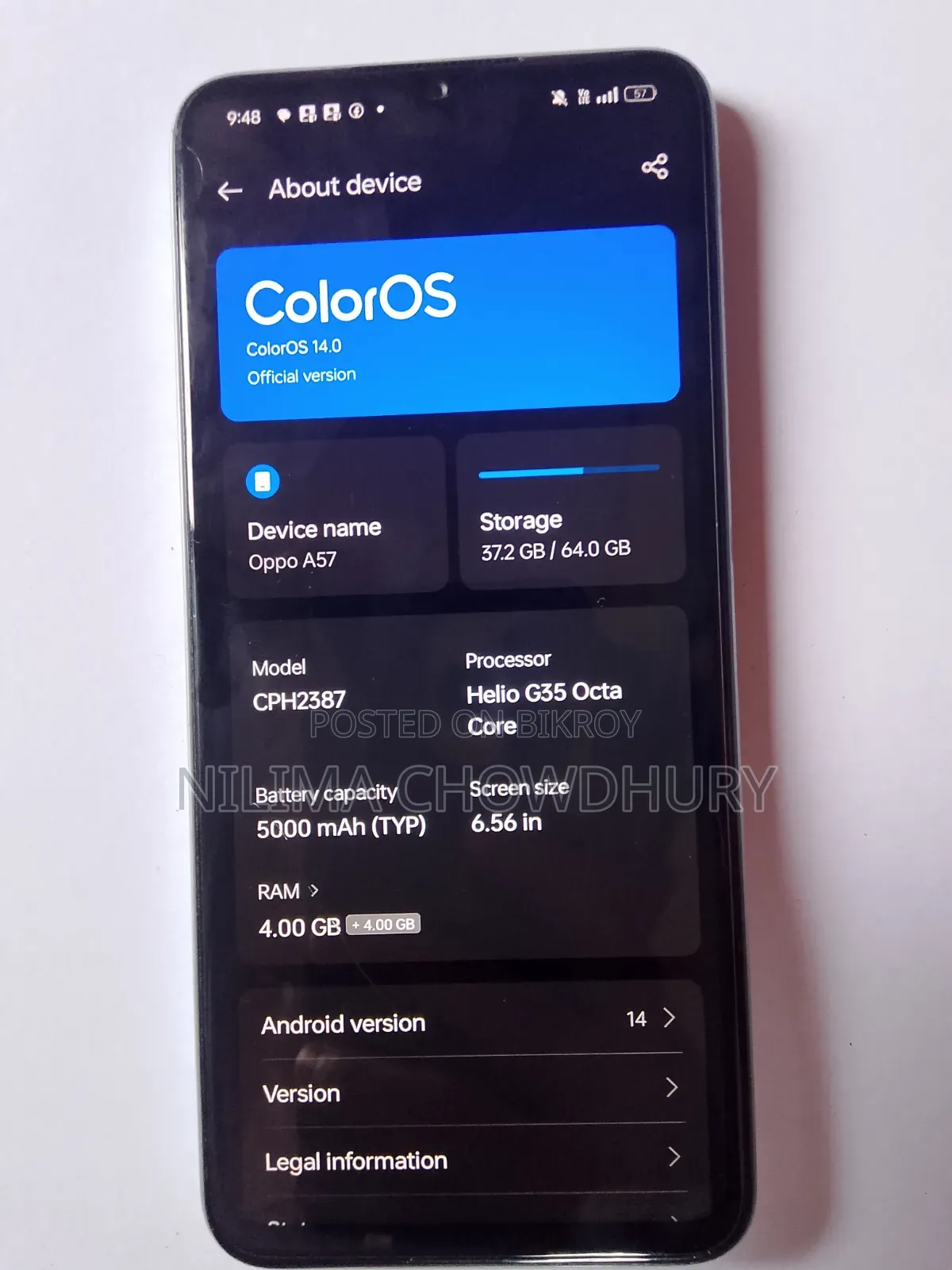 Oppo A57 4G 64 GB Blue
