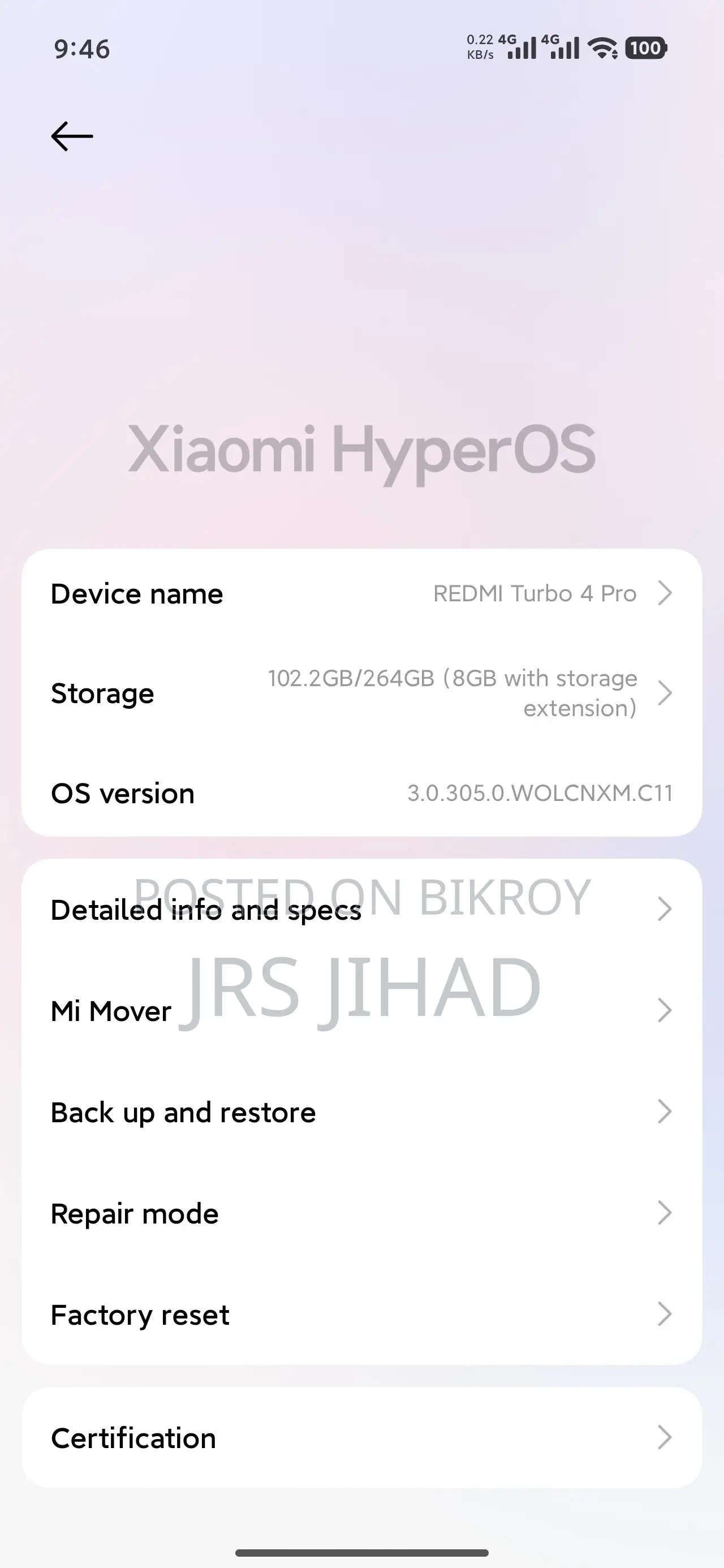 Xiaomi Redmi Turbo 4 Pro 256 GB Silver