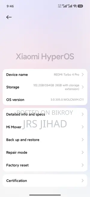 Xiaomi Redmi Turbo 4 Pro 256 GB Silver