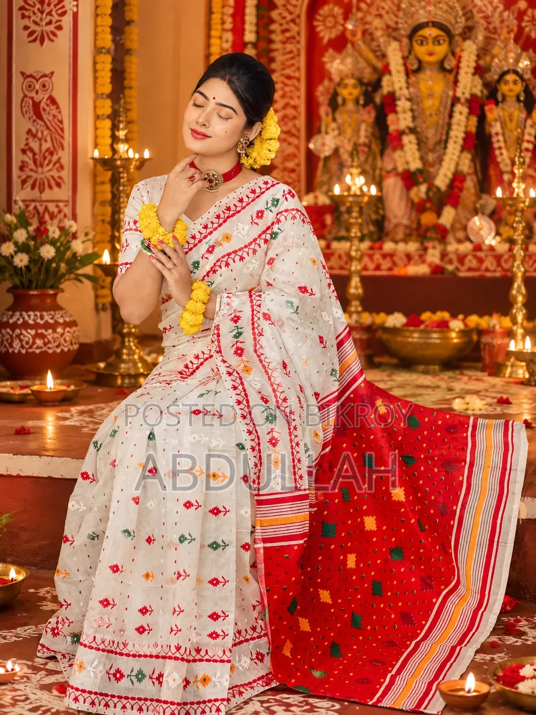"Puja Special Betel Leaf Saree — Order 3 and get delivery absolutely free!"