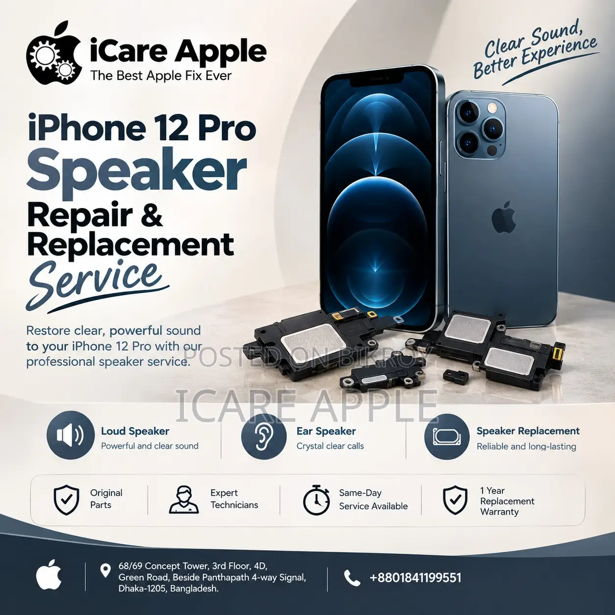 iPhone 12 Pro Speaker Repair Replacement Service