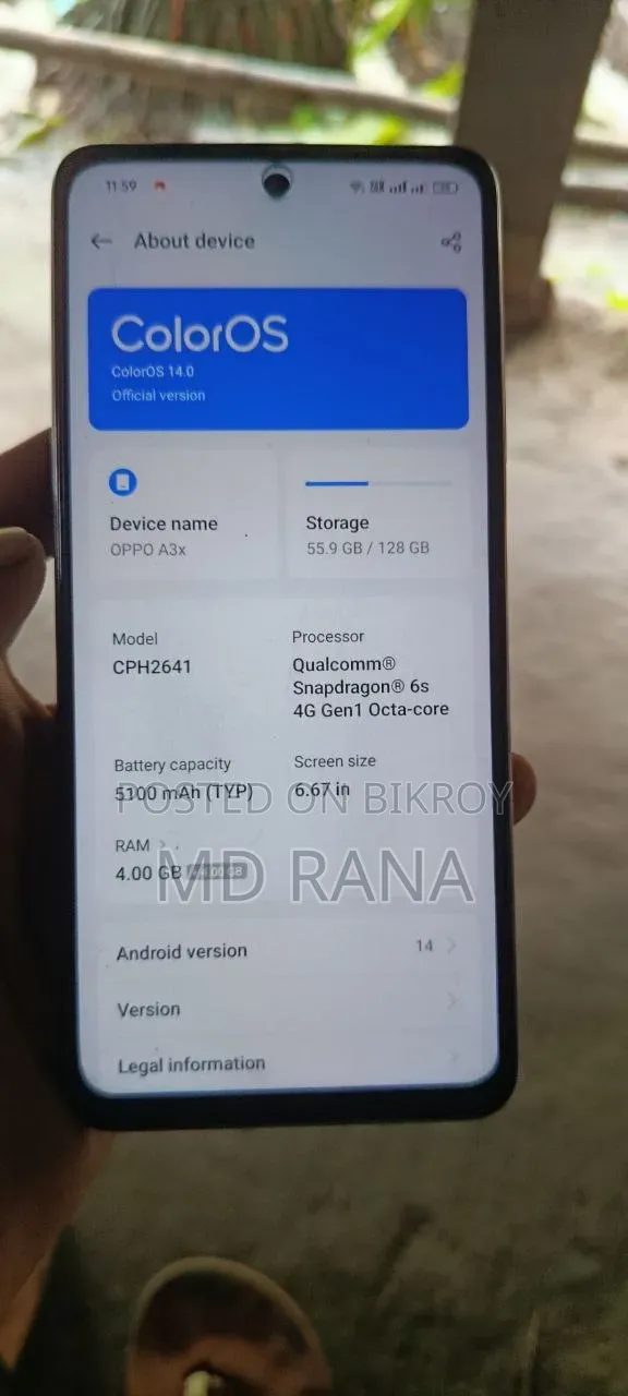 Oppo A3X 4G 128 GB Red