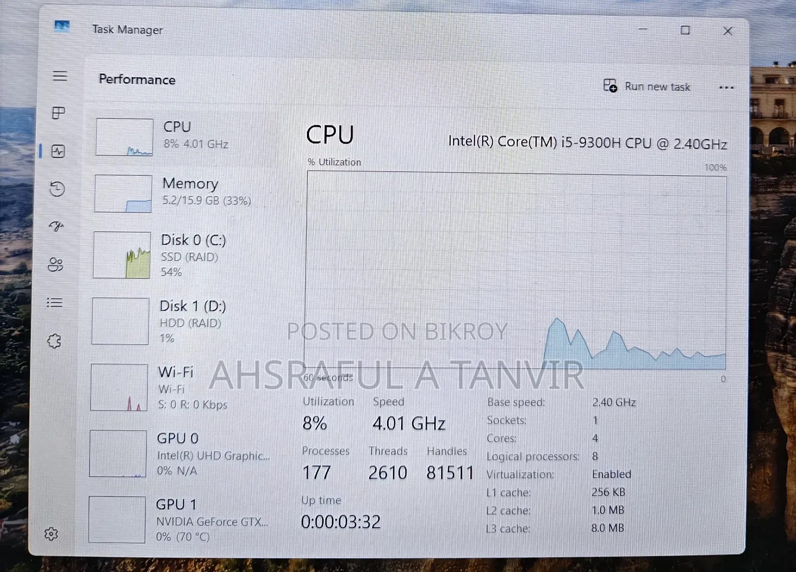 Laptop Asus 16GB Intel Core i5 HDD+SSD 1T