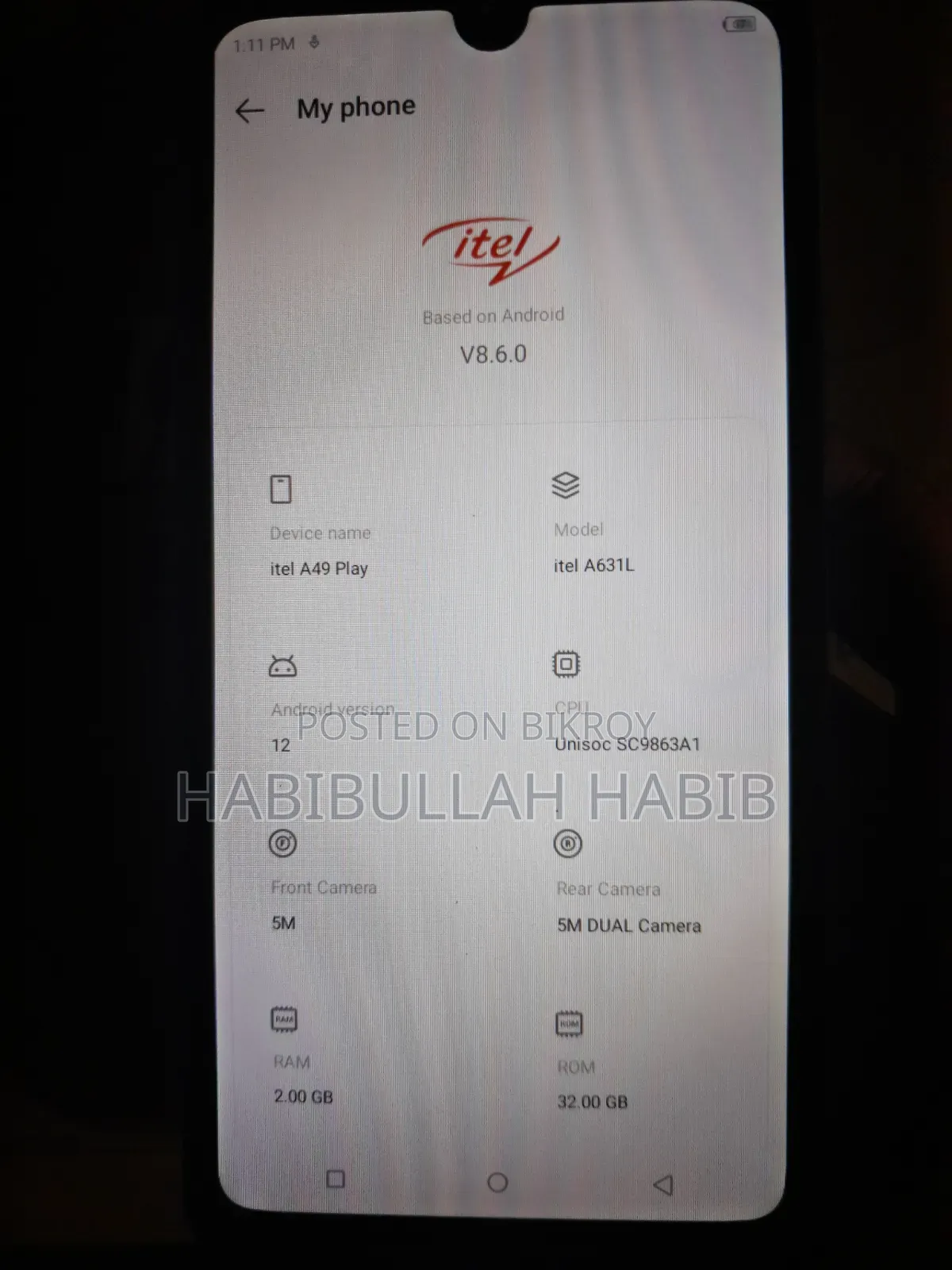 Itel A49 Play 32 GB Blue