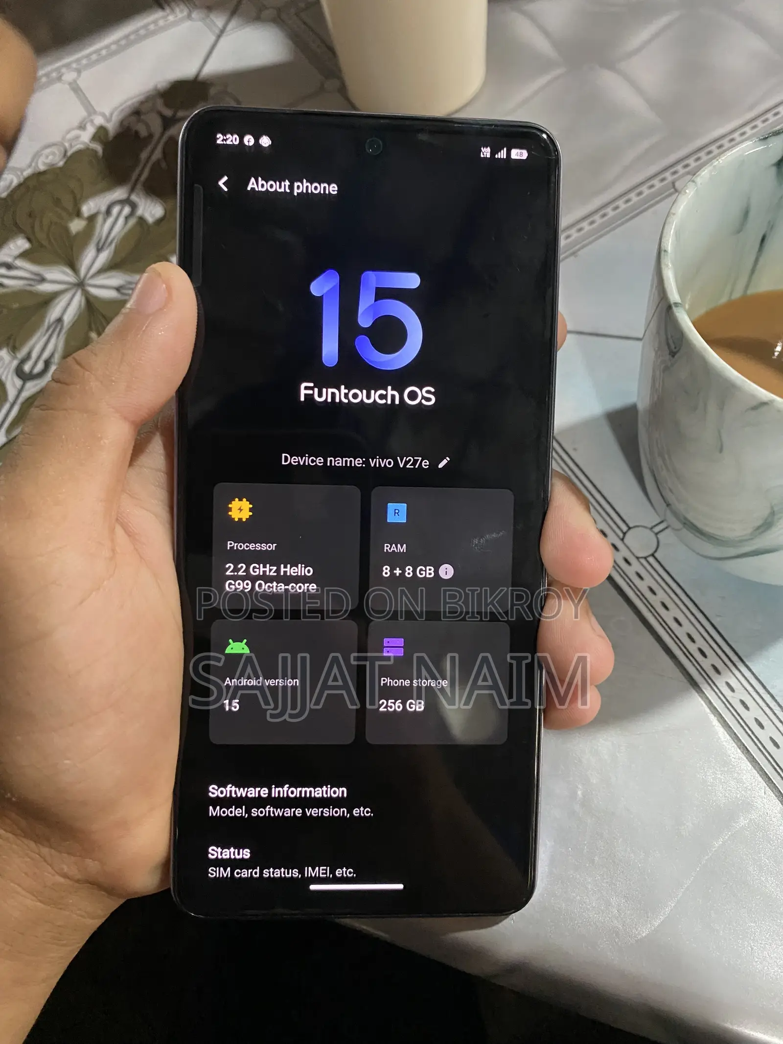 Vivo V27e 256 GB Silver