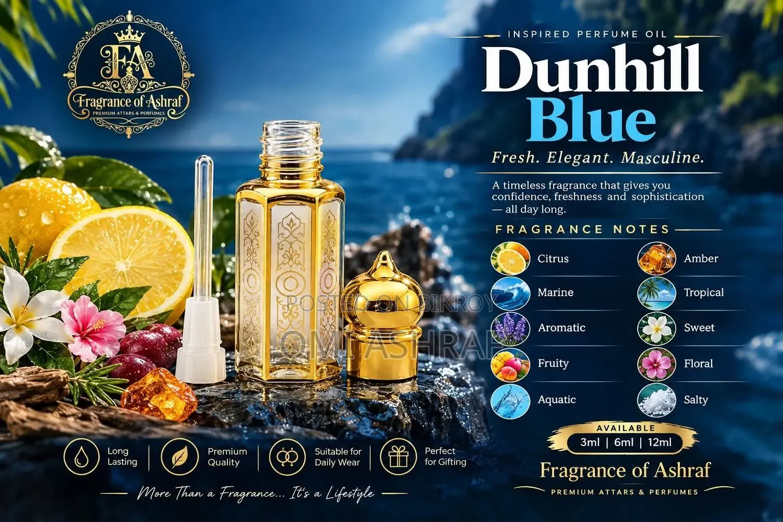 Dunhill Blue Inspired Perfume Oil — A Silent Call of the Blue Horizon