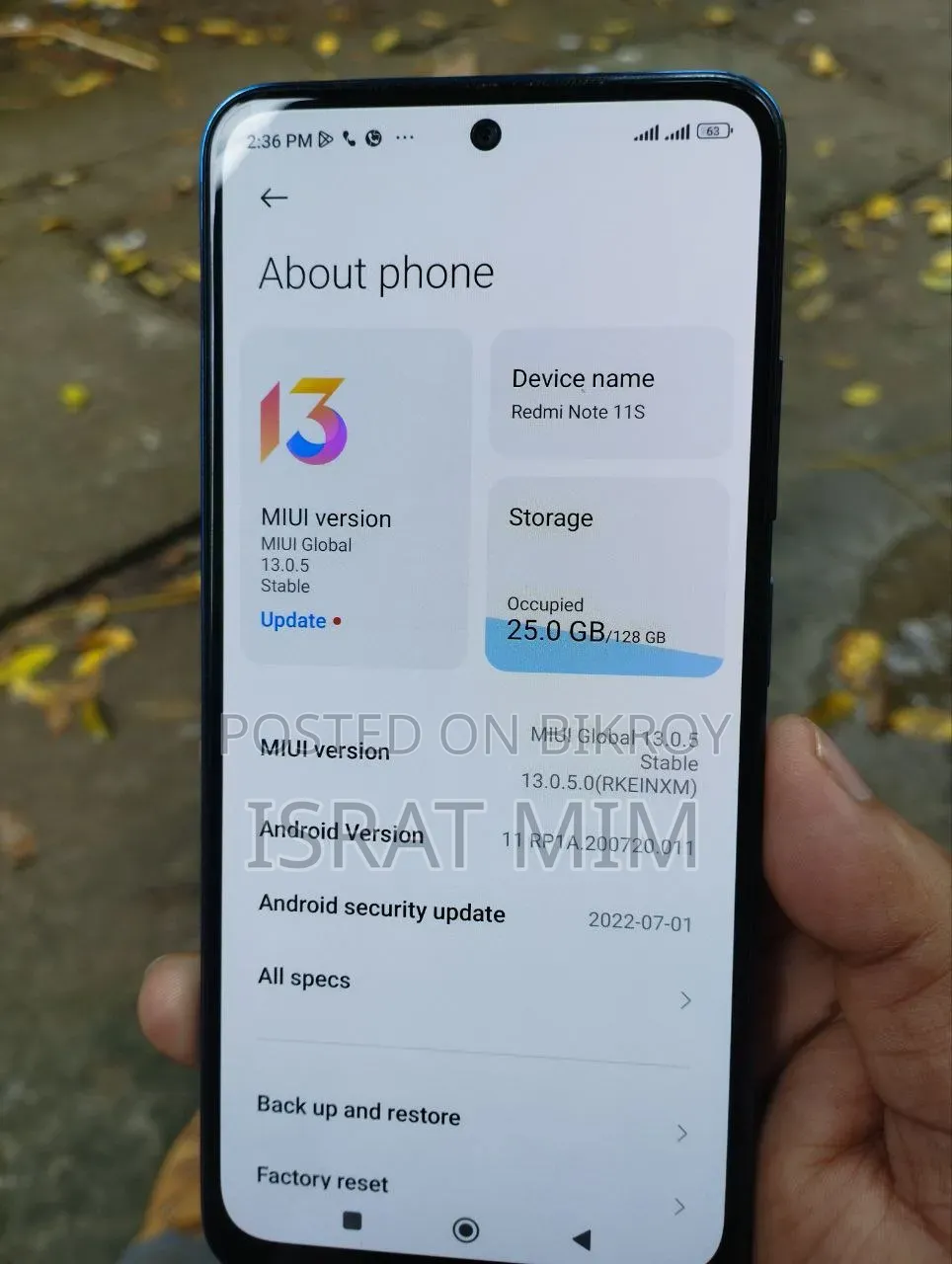 Xiaomi Redmi Note 11S 128 GB Blue