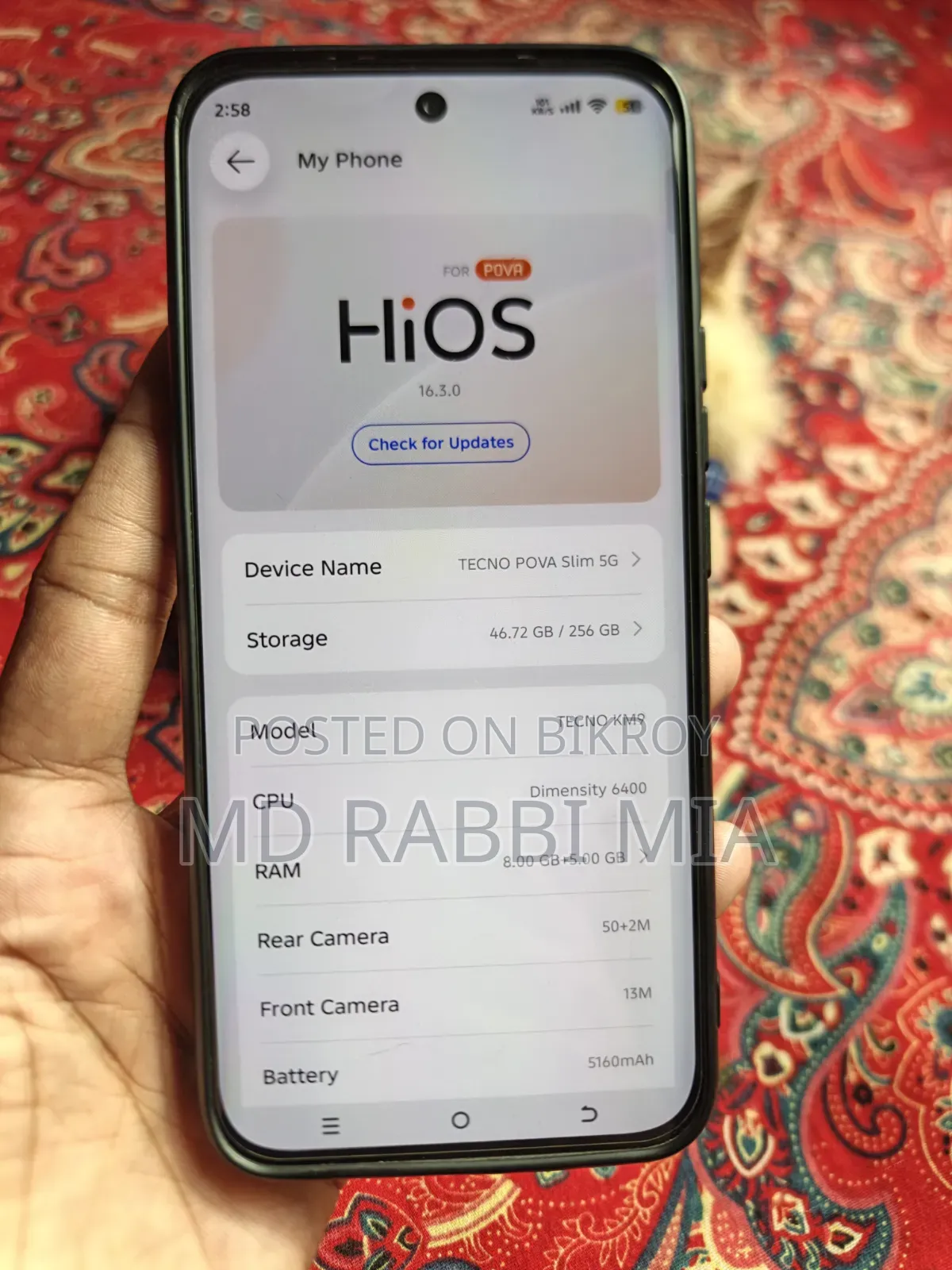 Tecno Pova Slim 5G 256 GB Black