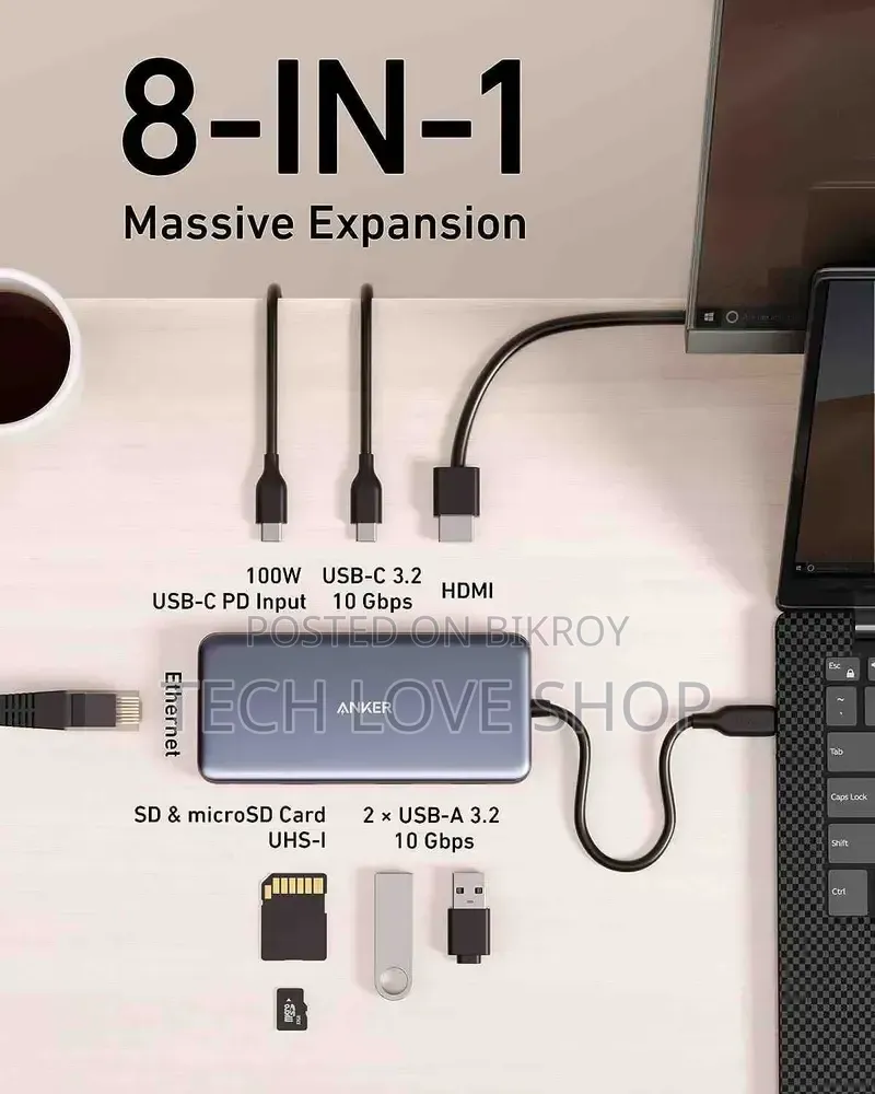 Anker PowerExpand 8-in-1 USB-C Hub (US Import, Sealed Box)