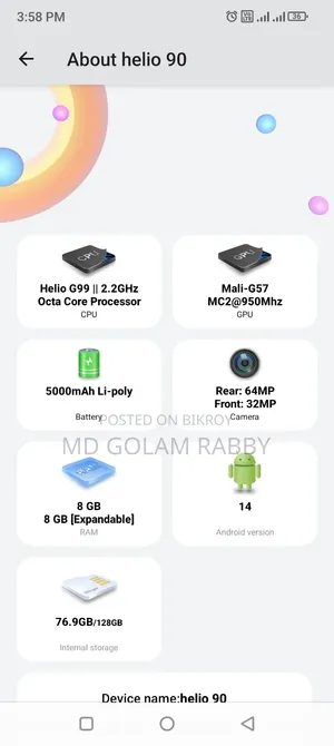 Helio 90 128 GB Black