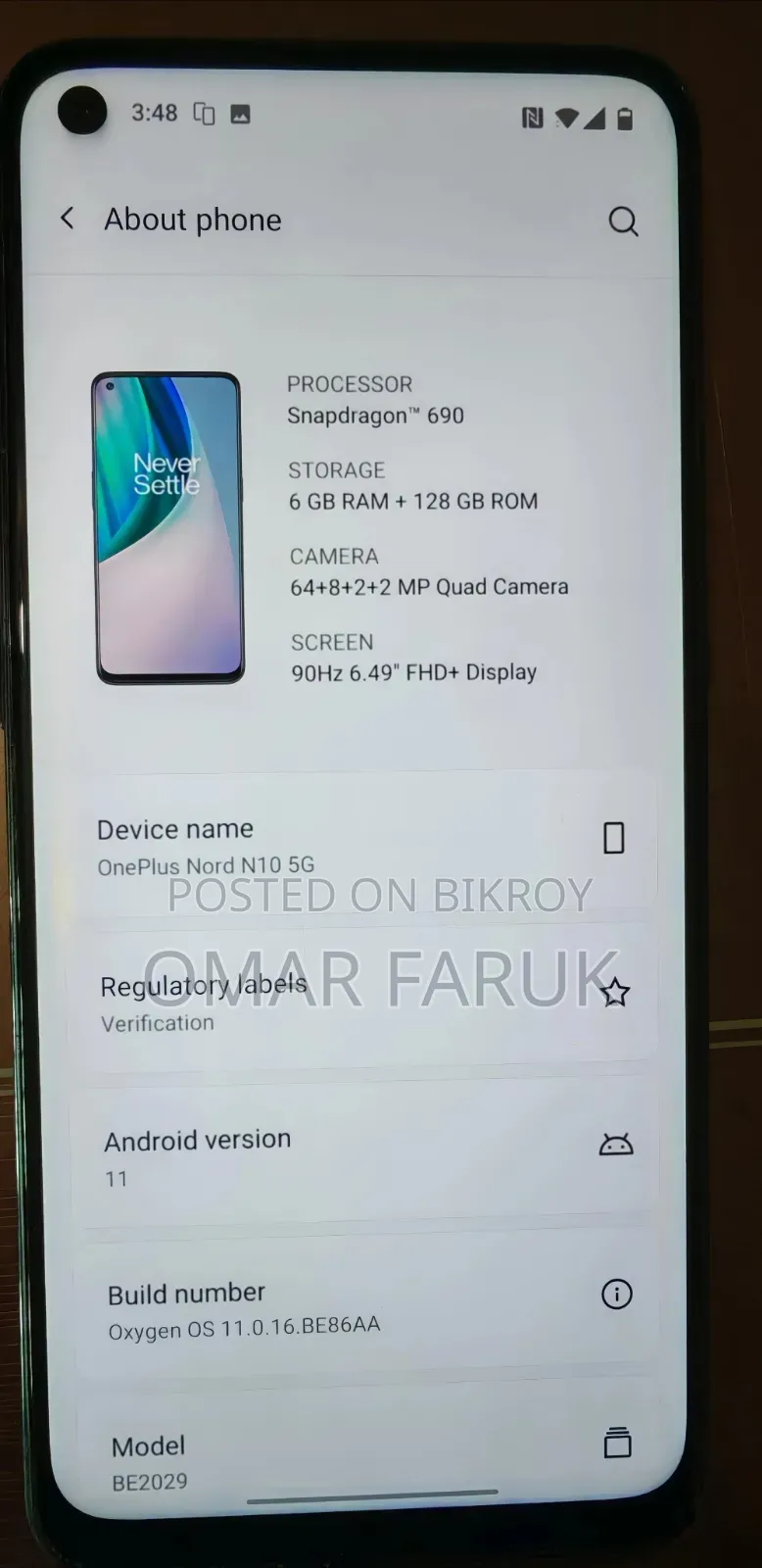 OnePlus Nord N10 5G 128 GB Green