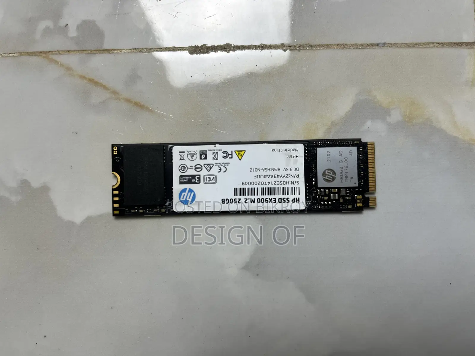 HP EX900 250GB M.2 NVMe SSD — নতুনের মতো / একদম ফ্রেশ কন্ডিশন
