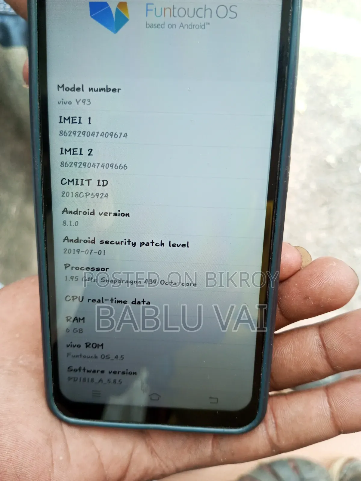 Vivo Y93 ১২৮ জিবি গোলাপি