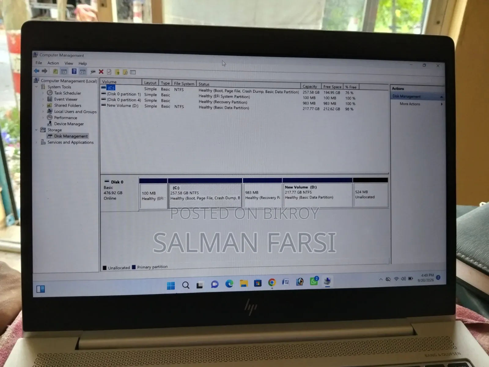ল্যাপটপ HP EliteBook 840 G6 8GB Intel Core i5 SSD 512GB
