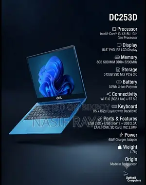 New Laptop 8GB Intel Core i3 SSD 512GB