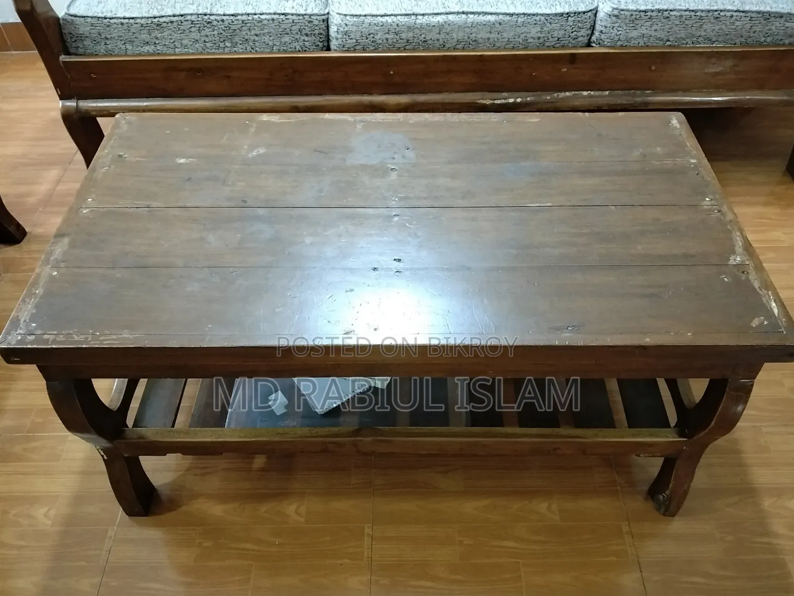 100% Chittagong Teak Wood Sofa With Teak Wood T-Table and Sofa Foam