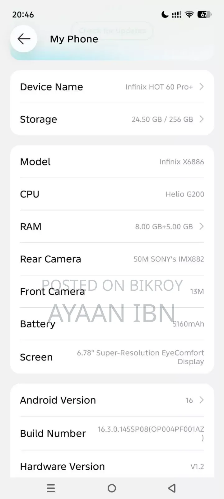 ইনফিনিক্স হট ৬০ প্রো+ ২৫৬ জিবি হোয়াইট