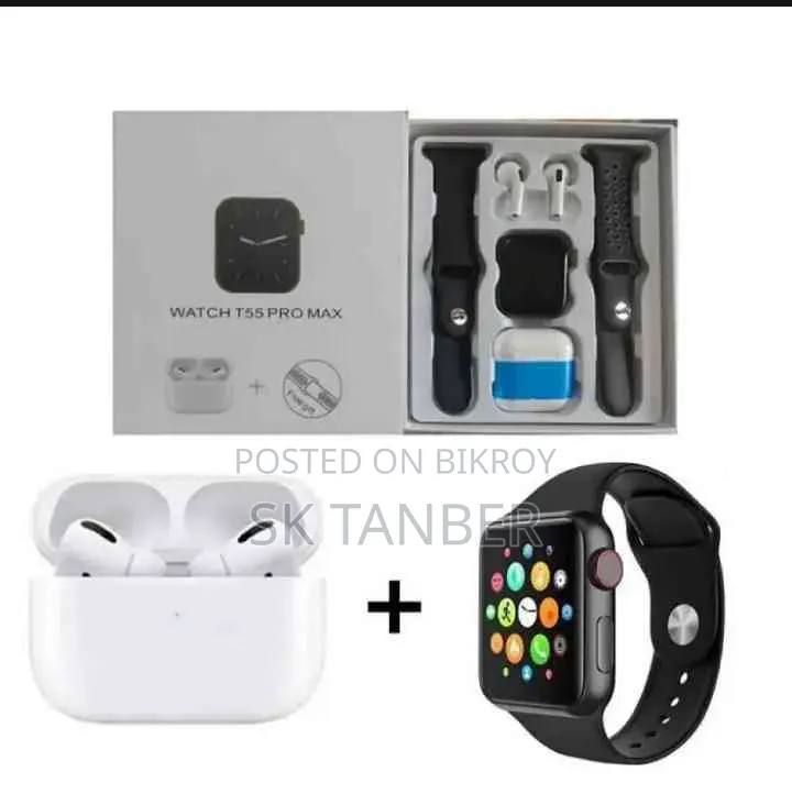 T55 Pro Max Bluetooth Calling Smartwatch with Free 2 Pairs