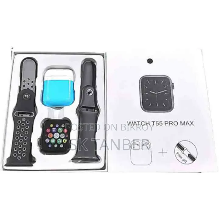 T55 Pro Max Bluetooth Calling Smartwatch with Free 2 Pairs
