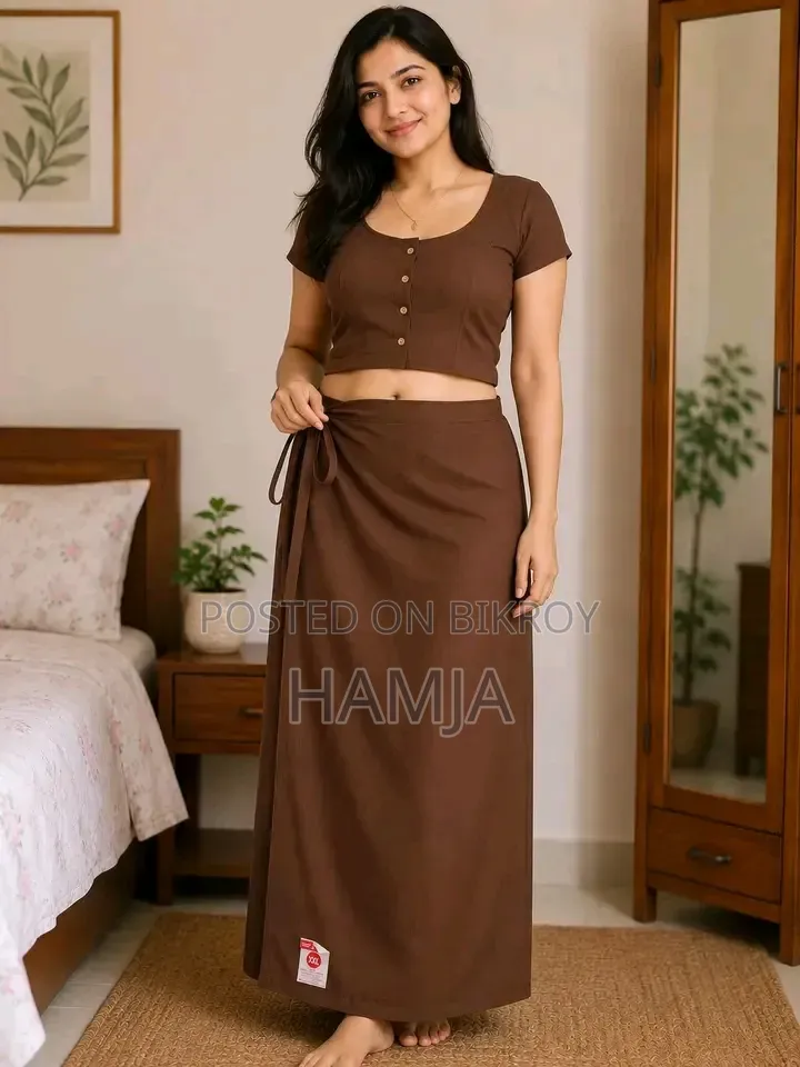 Ladies Cotton Fabric Blouse and Petticoat Set
