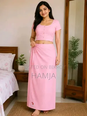 Ladies Cotton Fabric Blouse and Petticoat Set