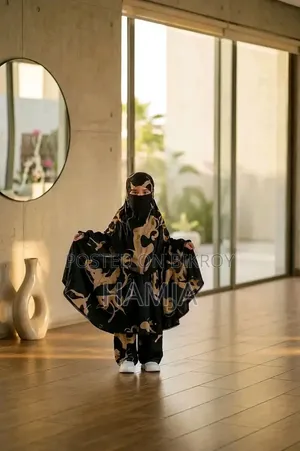 Girls Free Size Khimar and Plazoo Set