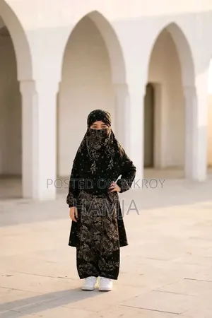 Girls Free Size Khimar and Plazoo Set