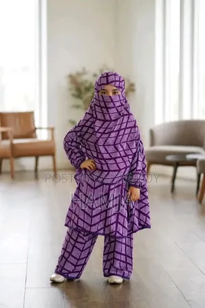 Girls Free Size Khimar and Plazoo Set