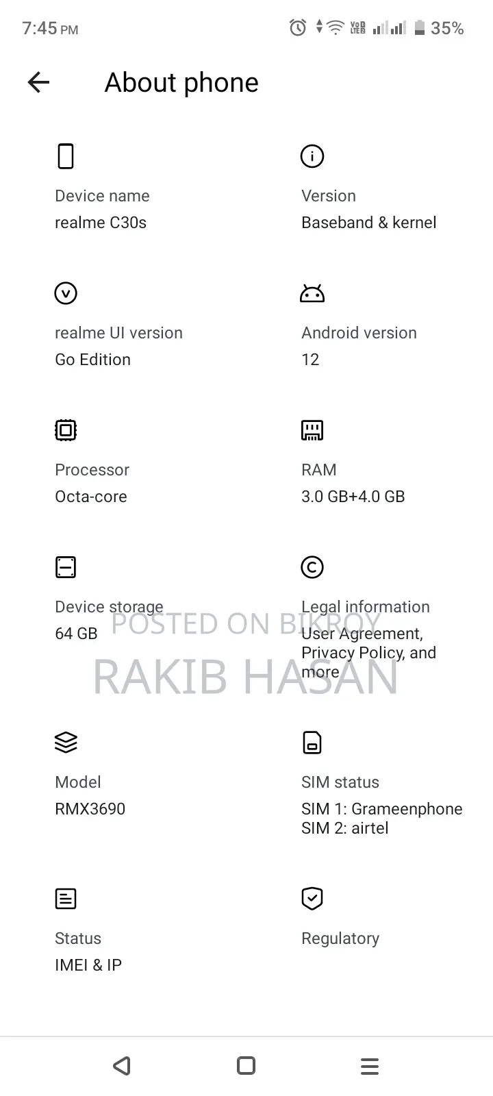 Realme C30s 64 GB Black