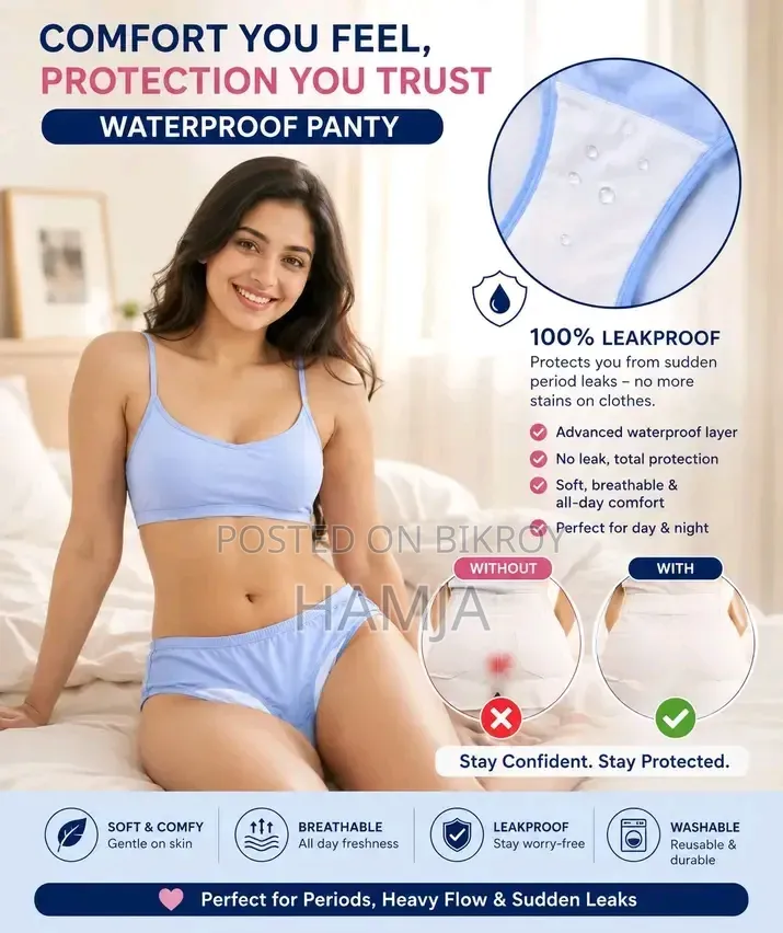 Woman Export Quality Waterproof Panty for Regular Comfort