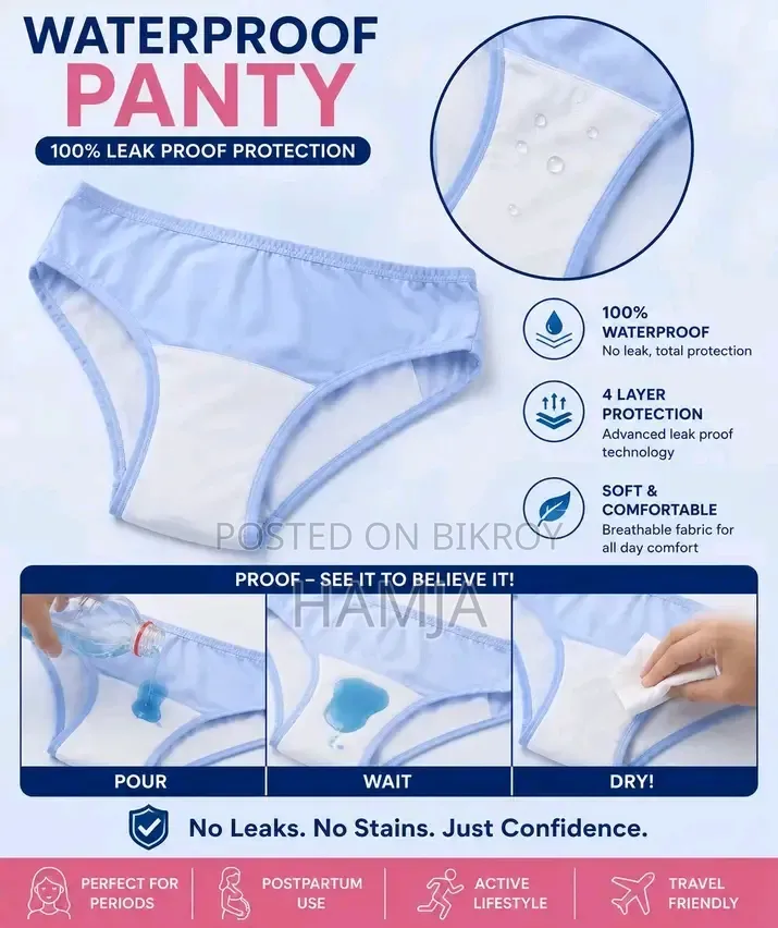 Woman Export Quality Waterproof Panty for Regular Comfort