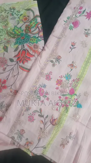 পাকিস্তানি থ্রি-পিস স্যুট, এলিগেন্ট প্রিন্ট, এমব্রয়ডারি, ফেব্রিক