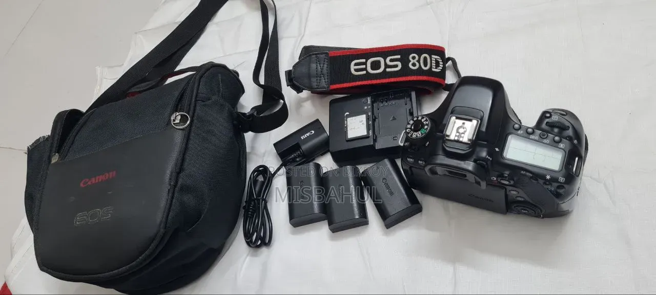 Canon EOS 80D DSLR Camera — Full Set | 4 Battery + 64GB Card