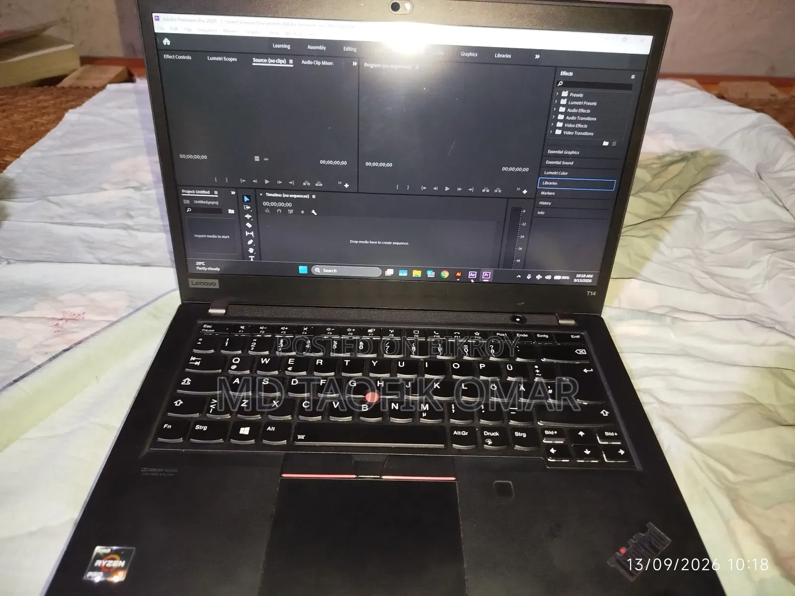 Laptop Lenovo ThinkPad T14 G1 16GB AMD Ryzen 5 SSD 256GB