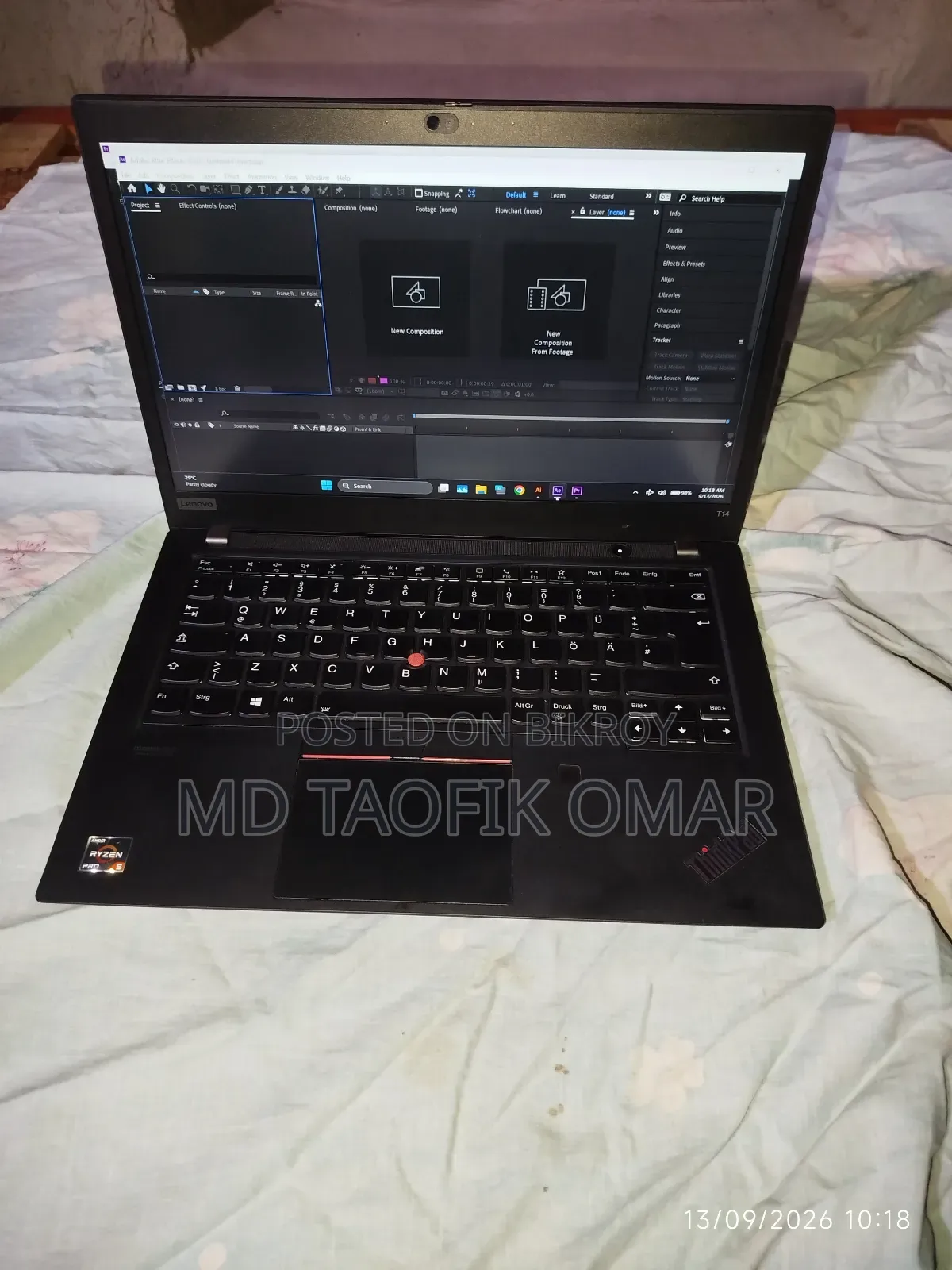 Laptop Lenovo ThinkPad T14 G1 16GB AMD Ryzen 5 SSD 256GB