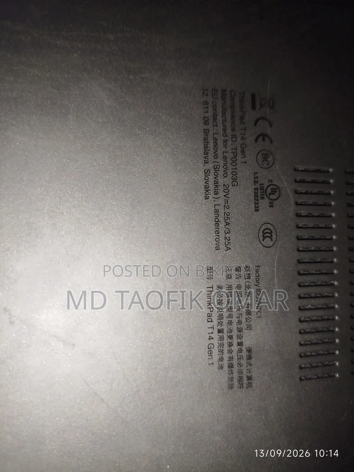Laptop Lenovo ThinkPad T14 G1 16GB AMD Ryzen 5 SSD 256GB