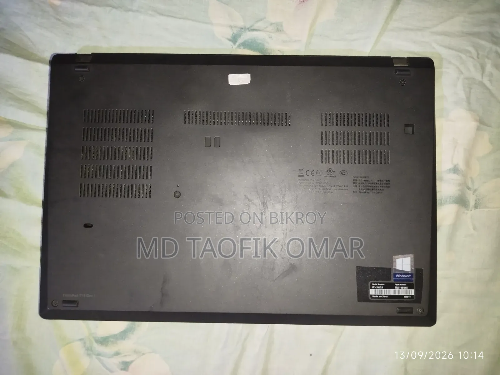 Laptop Lenovo ThinkPad T14 G1 16GB AMD Ryzen 5 SSD 256GB