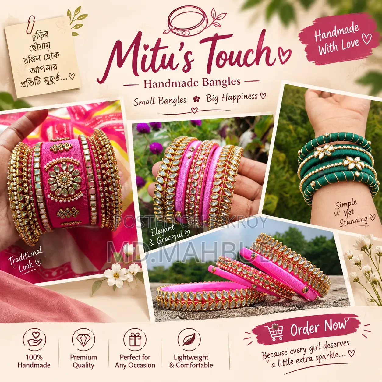 Hand Made Curi and Matching Finger Ring