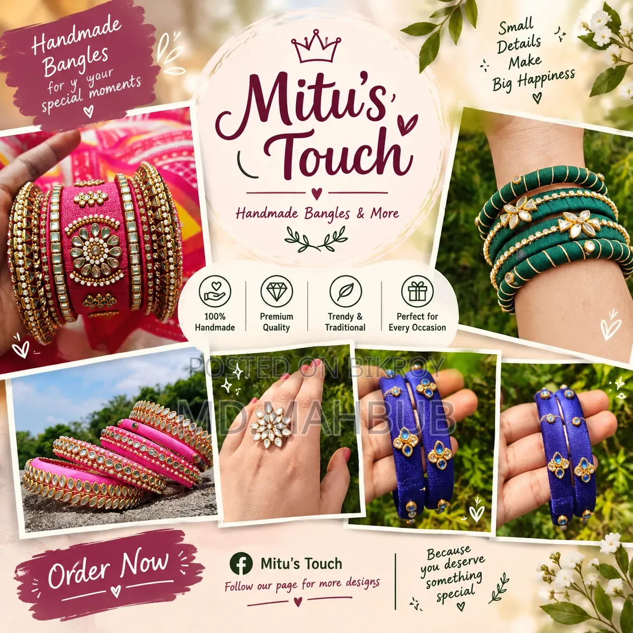 Hand Made Curi and Matching Finger Ring