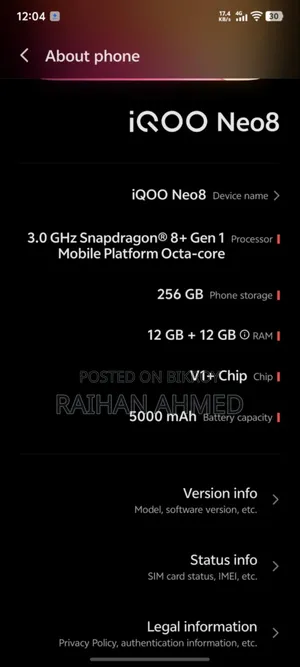 iQOO 256 GB Blue