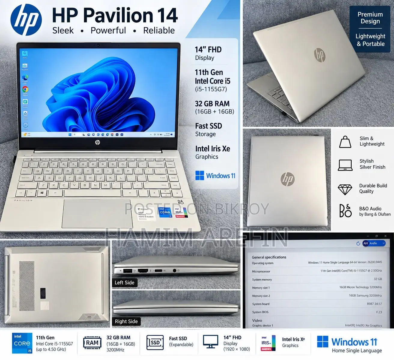 Laptop HP Pavilion 14 32GB Intel Core i5 SSD 512GB