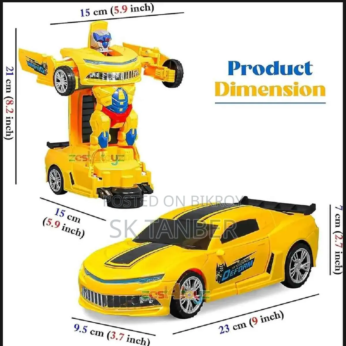Robot Car Bumble Bee Transformer Car Battery