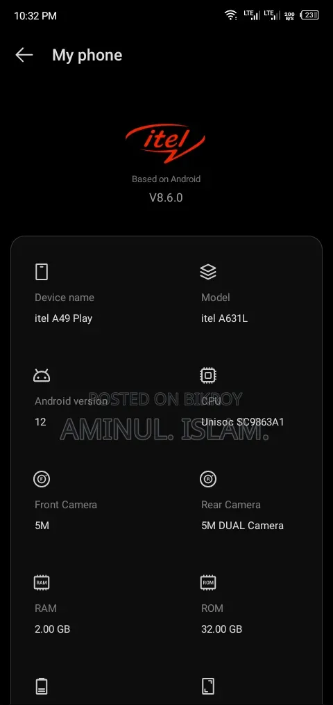 Itel A49 Play 32 GB Blue
