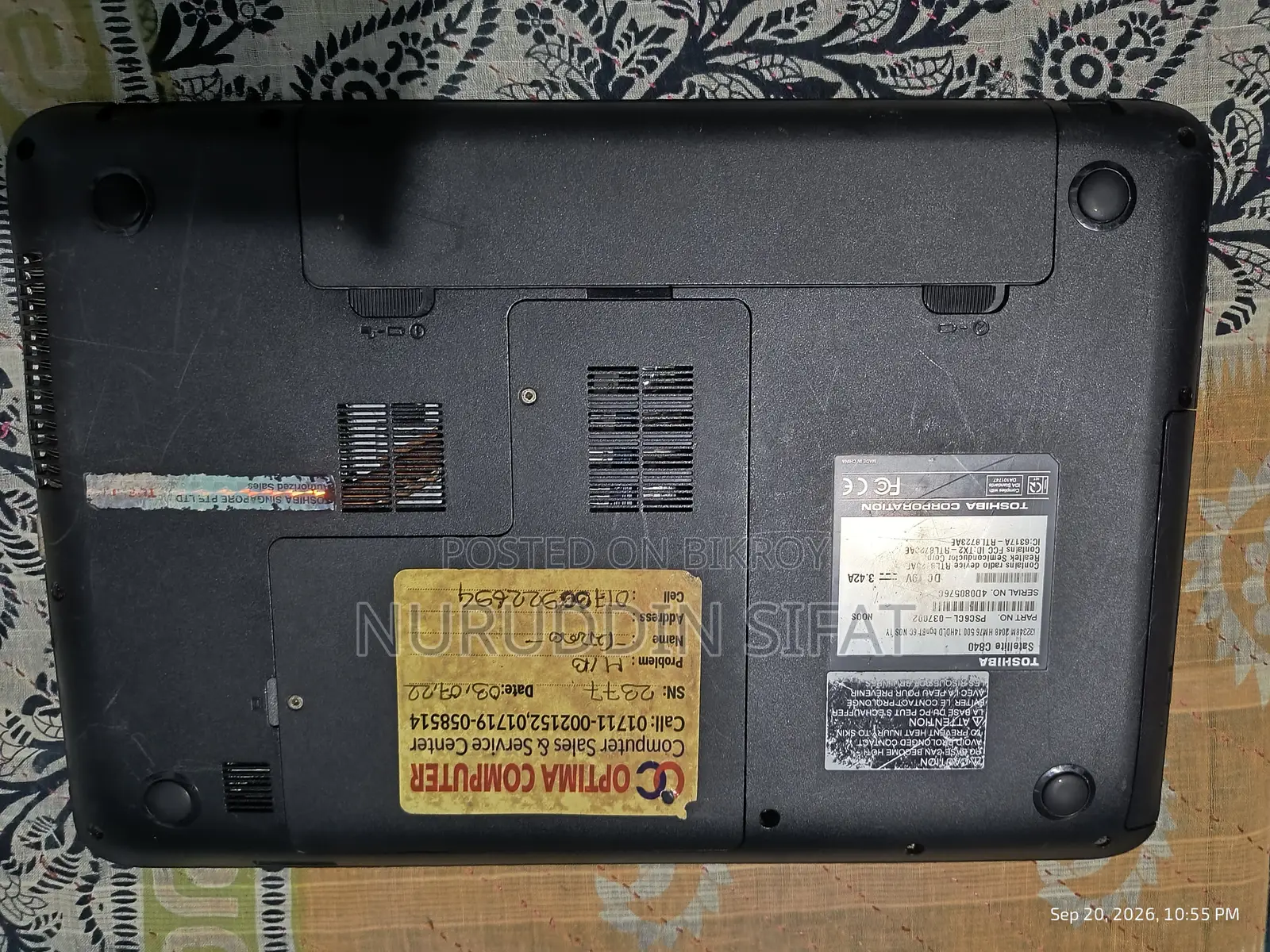 Laptop Toshiba Satellite C840 4GB Intel Core i3 HDD+SSD 500GB