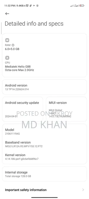 Xiaomi Redmi 10 128 GB Blue