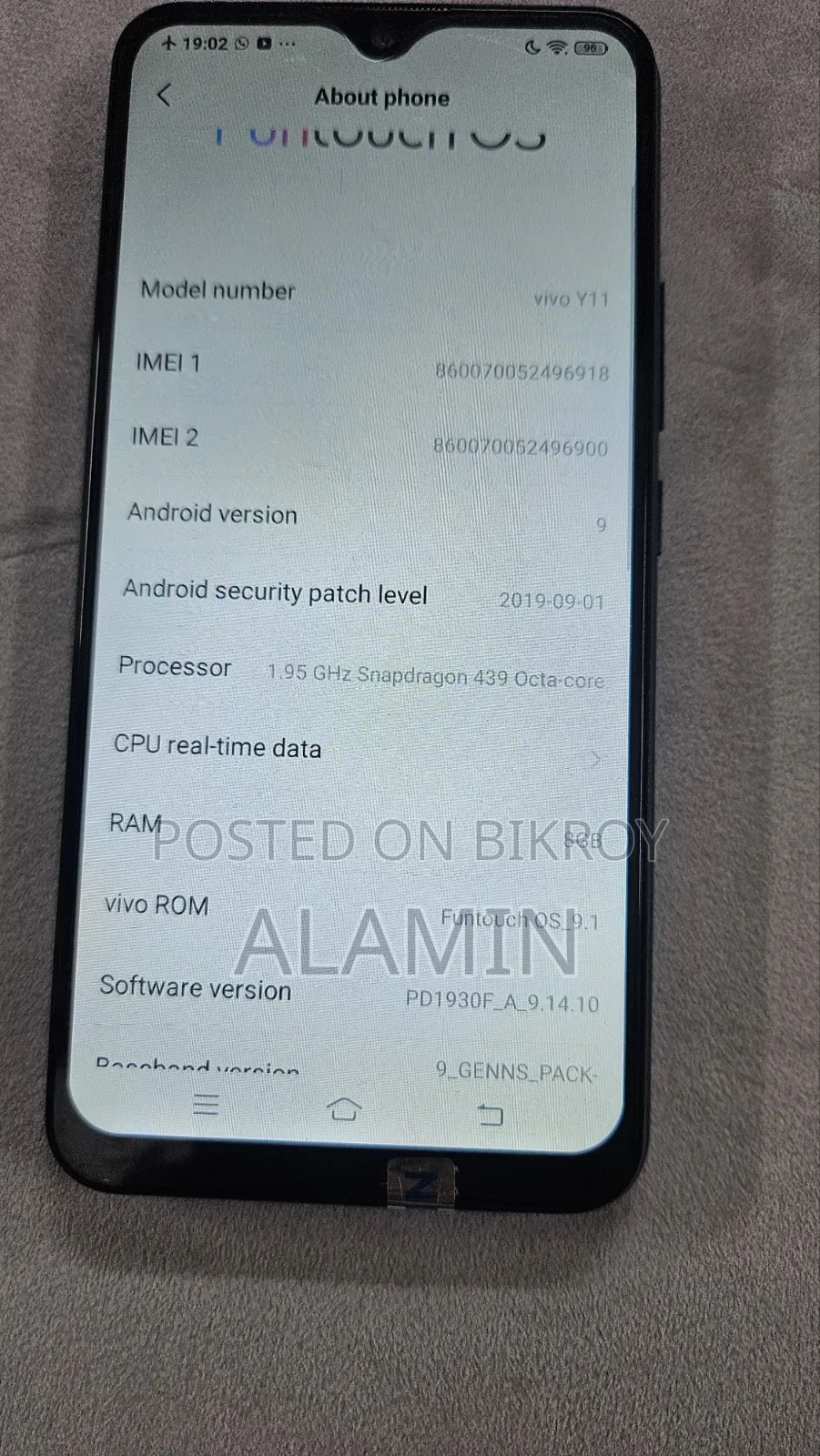 Vivo Y11 32 GB Rose Gold