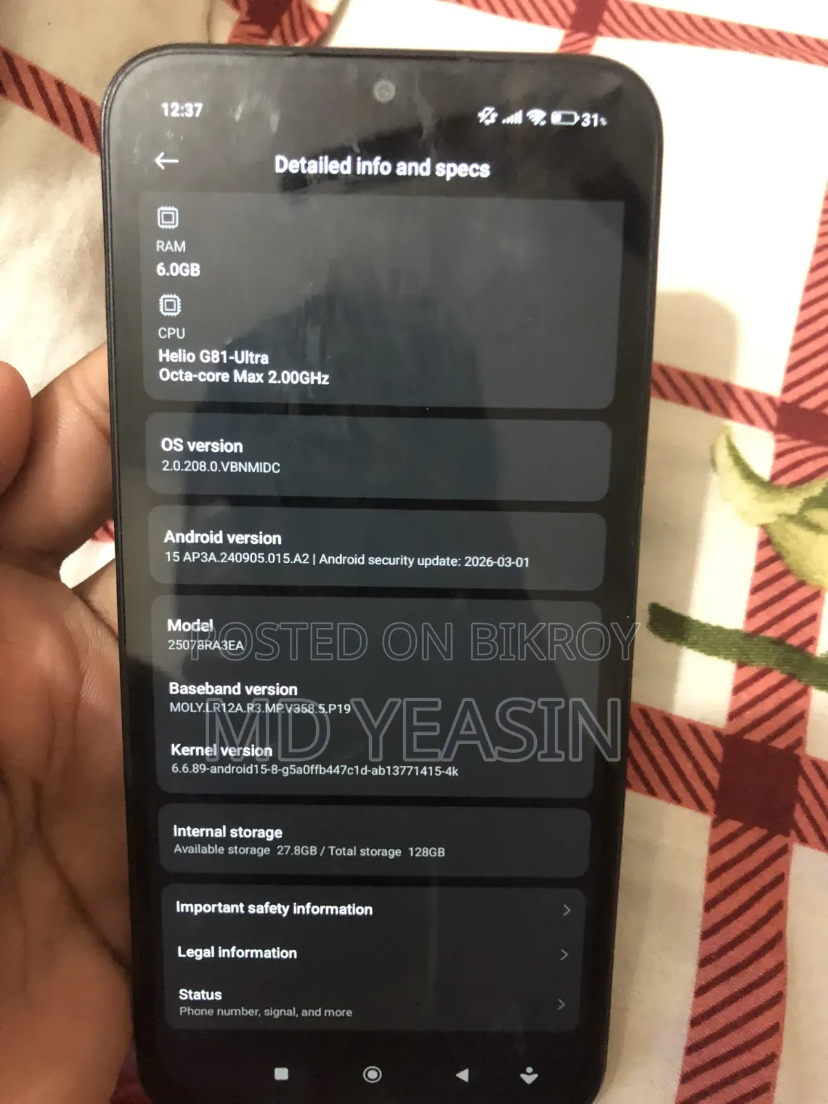New Xiaomi Redmi 15C 128 GB Black